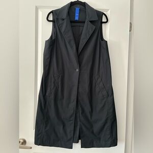 Kit and Ace Size L Sleeveless Trench-coat Vest - Black